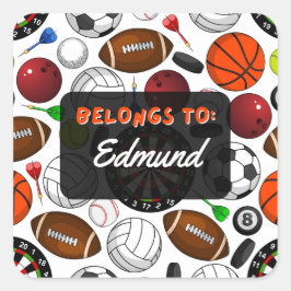 スポーツパーソナライズされたステッカーに属する スクエアシール