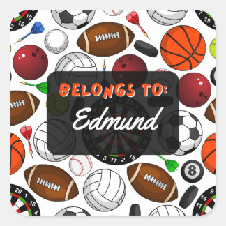 スポーツパーソナライズされたステッカーに属する スクエアシール
