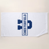 スポーツパーソナライズされたチームのモノグラムテンプレート ビーチタオル (正面)