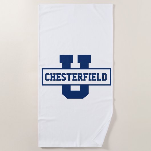 スポーツパーソナライズされたチームのモノグラムテンプレート ビーチタオル (正面)