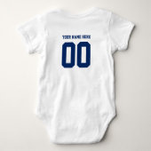 スポーツパーソナライズされたチームのモノグラムテンプレート ベビーボディスーツ (裏面)