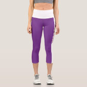 スポーツパーソナライズされたチームロゴバレーボール紫 カプリレギンス (正面)