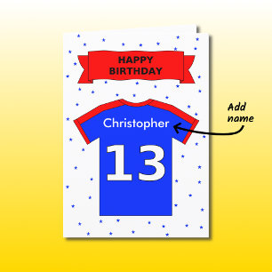 スポーツパーソナライズされたティー13th誕生日 カード