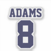 スポーツパーソナライズされたテーマ名と番号 シール (正面)