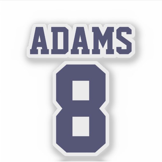 スポーツパーソナライズされたテーマ名と番号 シール (正面)