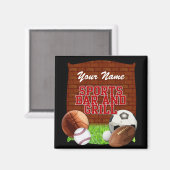 スポーツパーソナライズされたバーおもしろい及びグリル マグネット (正面/裏面)