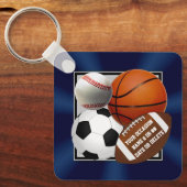スポーツパーソナライズされたパーティーの好意、ボールを削除 キーホルダー (正面)