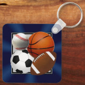 スポーツパーソナライズされたパーティーの好意、ボールを削除 キーホルダー (裏面)