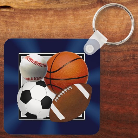 スポーツパーソナライズされたパーティーの好意、ボールを削除 キーホルダー (裏面)