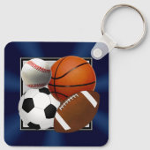 スポーツパーソナライズされたパーティーの好意、ボールを削除 キーホルダー (裏面)
