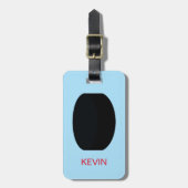 スポーツパーソナライズされたホッケーパック ラゲッジタグ (正面縦)