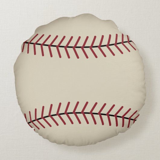 スポーツパーソナライズされたヴィンテージ野球ピローギフト ラウンドクッション (裏面)
