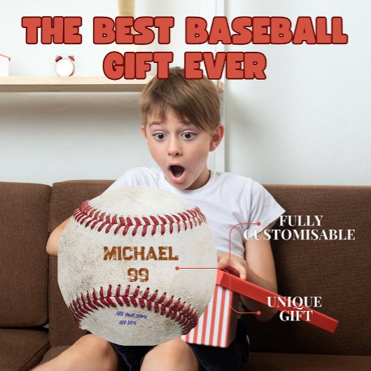 スポーツパーソナライズされたヴィンテージ野球ピローギフト ラウンドクッション