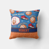 スポーツパーソナライズされた名バスケットボールファンパターン クッション (裏面)