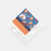 スポーツパーソナライズされた名バスケットボールファンパターン 縁ありカクテルナプキン (角)