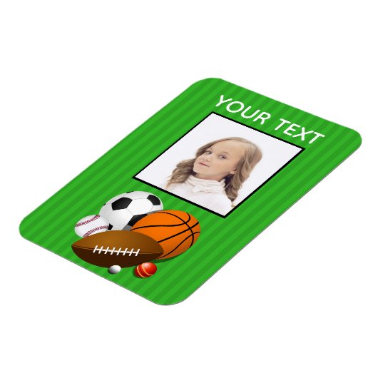 スポーツパーソナライズされた用写真磁石 マグネット (左側)