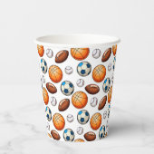 スポーツパーソナライズされた誕生日紙カップ 紙コップ (裏面)