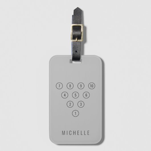 スポーツパーソナライズされた10ピンボーリングバッグ ラゲッジタグ (正面縦)