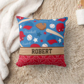 スポーツパーソナライズネーム野球ファンおもしろいパターン クッション (ブランケット)