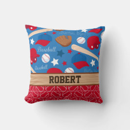 スポーツパーソナライズネーム野球ファンおもしろいパターン クッション