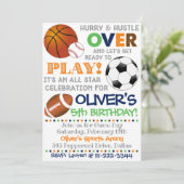 スポーツパーティの招待状スポーツ誕生日スポーツ 招待状 (スタンド正面)