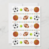 スポーツパーティの招待状スポーツ誕生日スポーツ 招待状 (裏面)