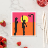 スポーツパーティーアイディアNetballテーマ スタンダードカクテルナプキン (インサイチュ)