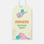 スポーツパーティーウォーターカラーピックボールをテーマにした誕生日 ギフトタグ (正面)