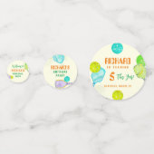 スポーツパーティーウォーターカラーピックボールをテーマにした誕生日 コンフェッティ (正面)