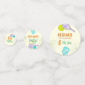 スポーツパーティーウォーターカラーピックボールをテーマにした誕生日 コンフェッティ (裏面)