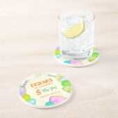 スポーツパーティーウォーターカラーピックボールをテーマにした誕生日 コースター (側面)