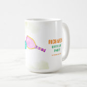 スポーツパーティーウォーターカラーピックボールをテーマにした誕生日 コーヒーマグカップ (正面右)