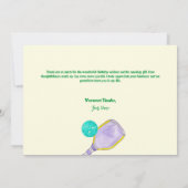 スポーツパーティーウォーターカラーピックボールをテーマにした誕生日 サンキューカード (裏面)