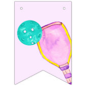 スポーツパーティーウォーターカラーピックボールをテーマにした誕生日 バンティングフラッグ (第1の旗)