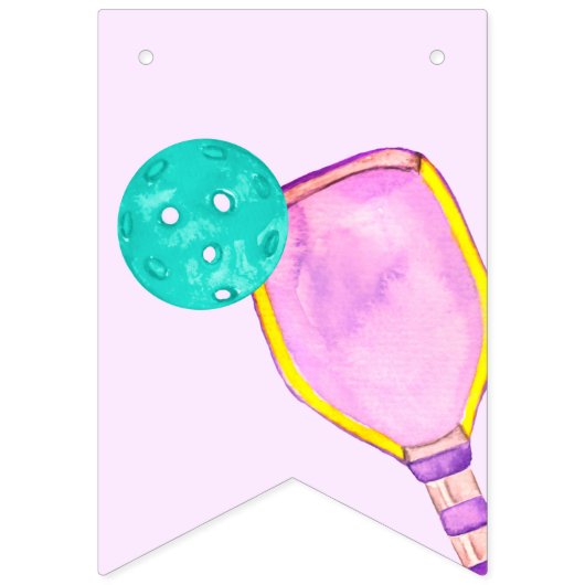 スポーツパーティーウォーターカラーピックボールをテーマにした誕生日 バンティングフラッグ (第1の旗)