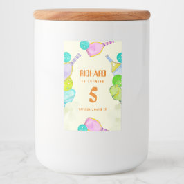 スポーツパーティーウォーターカラーピックボールをテーマにした誕生日 フードラベル