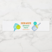 スポーツパーティーウォーターカラーピックボールをテーマにした誕生日 ペットボトルラベル (シングルラベル)