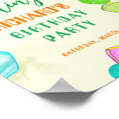 スポーツパーティーウォーターカラーピックボールをテーマにした誕生日 ポスター (角)