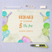 スポーツパーティーウォーターカラーピックボールをテーマにした誕生日 薄葉紙 (クラフト)