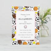 スポーツパーティーキッズ カラフルな野球の楽しみ 招待状 (スタンド正面)