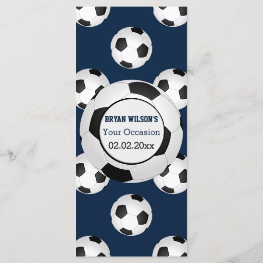 スポーツパーティーサッカーテーマパーソナライズされたメニューカード メニュー (裏面)