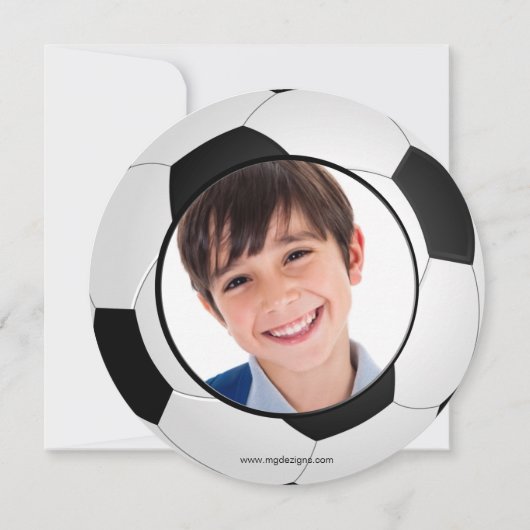 スポーツパーティーサッカーテーマ写真招待状 招待状 (裏面)