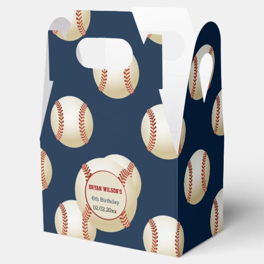 スポーツパーティー野球テーマパーソナライズされたお願いボックス フェイバーボックス (オープン)