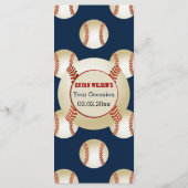 スポーツパーティー野球テーマパーソナライズされたメニューカード メニュー (裏面)