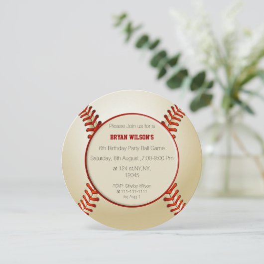 スポーツパーティー野球テーマパーソナライズされた招待状 招待状 (スタンド正面)