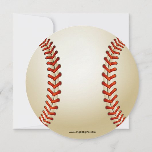 スポーツパーティー野球テーマパーソナライズされた招待状 招待状 (裏面)