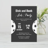 スポーツパーティー ピックルボール ブラックテーマ バースデーパーティー 招待状 (スタンド正面)