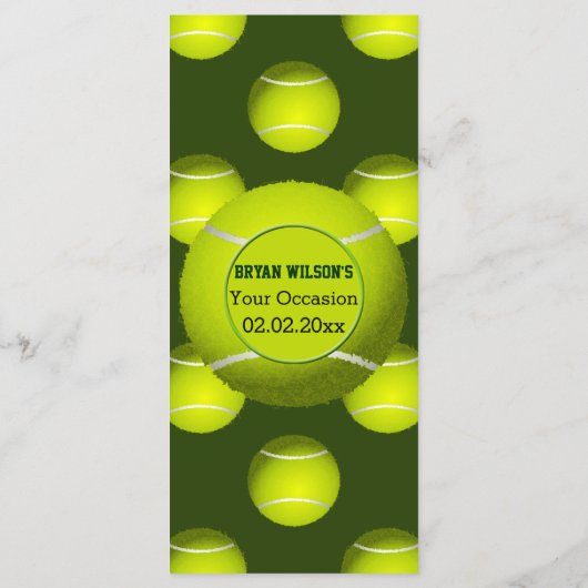 スポーツパーティーTennisnthemeカスタマイズメニューカード メニュー (裏面)