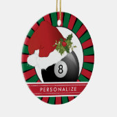 スポーツビリヤードChristmas Santa Hat セラミックオーナメント (右)