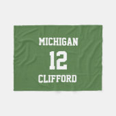 スポーツファカスタマイズンファーングリーン フリースブランケット (正面(横))